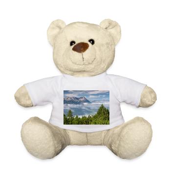 View from the to the Alpspitze and Zugspitze - Teddy Bear - white - Front
