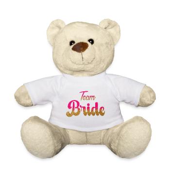 L’équipe de la mariée ! Rose, paillettes d’or - Nounours - blanc - Devant