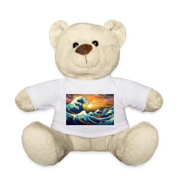 La grande vague au large de Kanegawa - Nounours - blanc - Devant