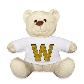 Lettre W Or - Nounours - blanc - Devant