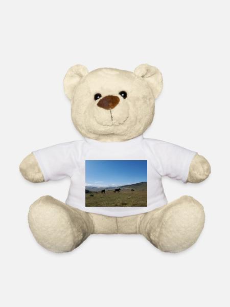 Esel, Berge, Wiesen - Teddy - Weiß
