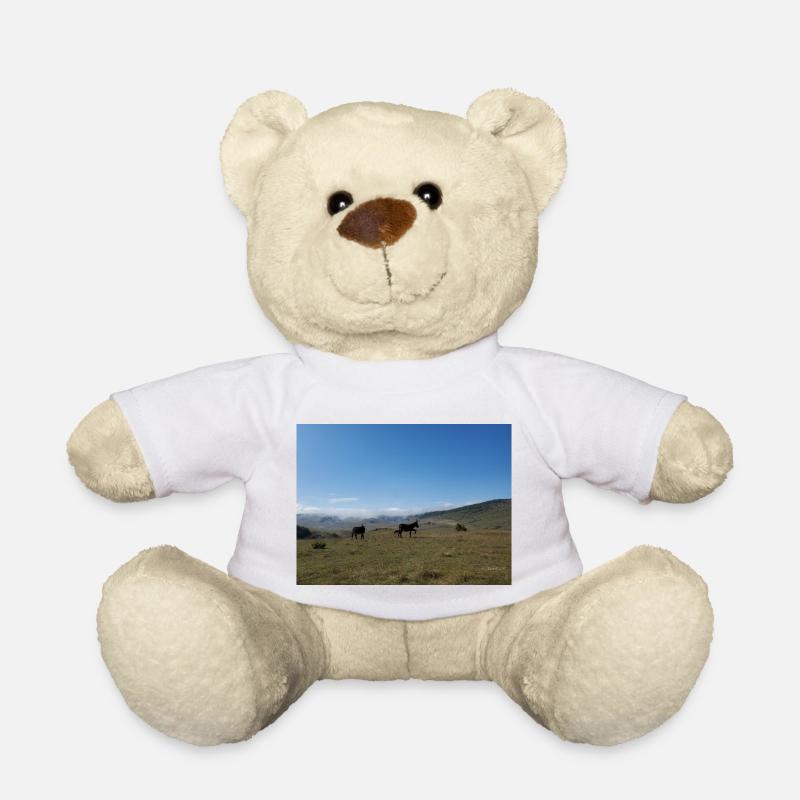 Esel, Berge, Wiesen - Teddy - Weiß