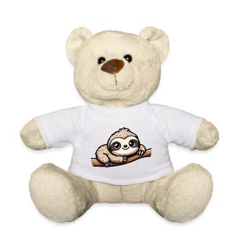 Faultier auf Ast - Teddy - Weiß - Vorne