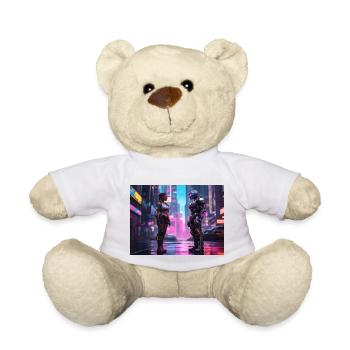 Cyberpunk Girl and Cyborg - Teddy - Weiß - Vorne