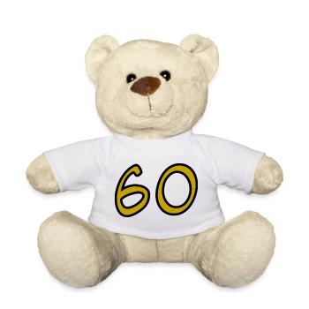 60. 60 JAHRE. 60-JÄHRIGES JUBILÄUM. 60. GEBURTSTAG. - Teddy - Weiß - Vorne