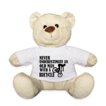 Funny Bicycle Saying - Teddy Bear - white - Front