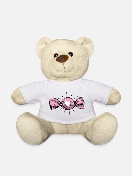 Pop rétro Heart Candy - Nounours - blanc