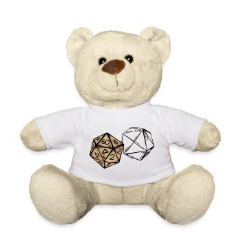 Sketch of a role-playing cube painted RPG - Teddy Bear - white - Front