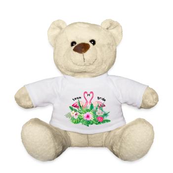 Team bride flamingo tropical - Teddy Bear - white - Front