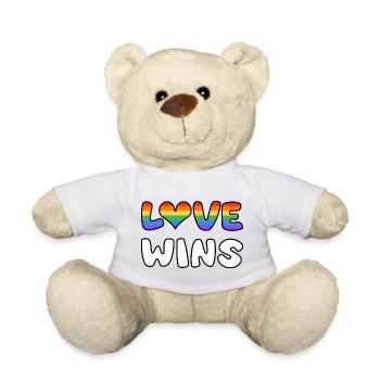 Liebe siegt: Regenbogen-Liebe Design - Teddy - Weiß - Vorne