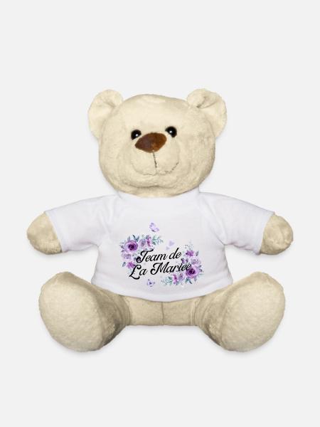 Team de la mariée floral violet - Nounours - blanc