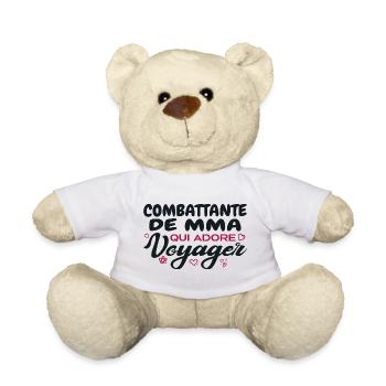 MMA fighter, globetrotter, passionate about v - Teddy Bear - white - Front