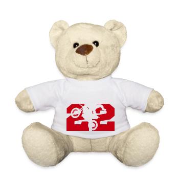 Moto 22 motard - Nounours - blanc - Devant