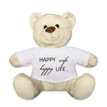 Femme heureuse, vie heureuse - Nounours - blanc - Devant
