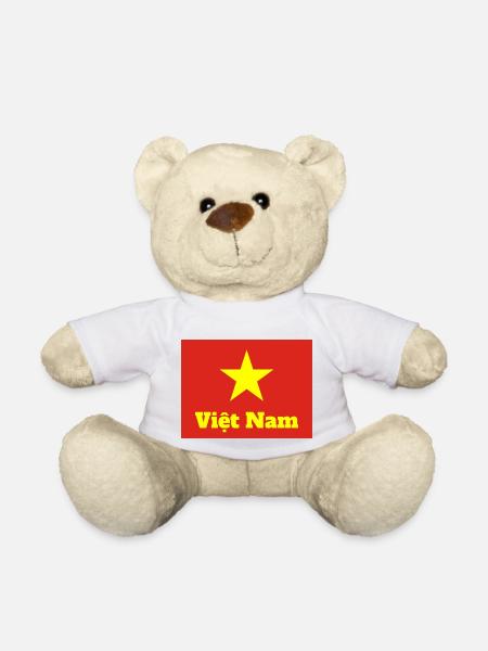 Vietnamese Flag - Teddy Bear - white
