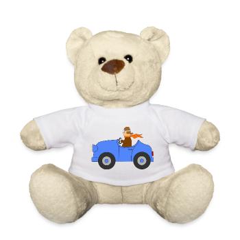 Auto mit Fahrer - Teddy - Weiß - Vorne