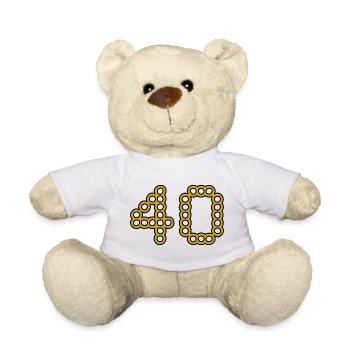 40. 40 YEARS. 40th ANNIVERSARY. 40 YEARS ANNIVERSARY. - Teddy Bear - white - Front