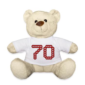 70. 70 ANS. 70e ANNIVERSAIRE. ANNIVERSAIRE 70 ANS. - Nounours - blanc - Devant