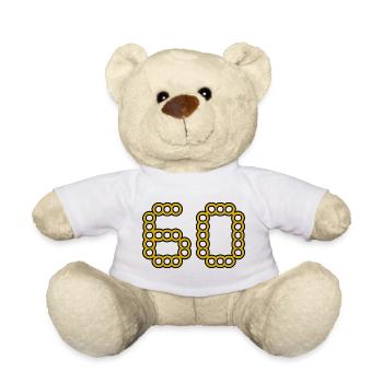 60. 60 JAHRE. 60-JÄHRIGES JUBILÄUM. 60. GEBURTSTAG. - Teddy - Weiß - Vorne