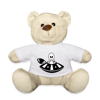 Alien UFO - Teddy Bear - white - Front