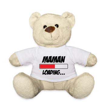 Maman loading... Please Wait - Future Mère - Nounours - blanc - Devant