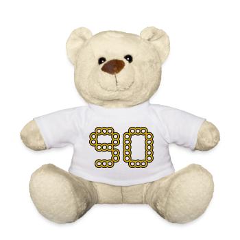 90. 90 ANS. 90e ANNIVERSAIRE. ANNIVERSAIRE 90 ANS. - Nounours - blanc - Devant