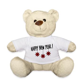 STAR. NEW YEAR'S EVE. HAPPY NEW YEAR. CHRISTMAS - Teddy Bear - white - Front