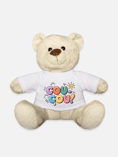 Coucou - Message en Douceur - Nounours - blanc