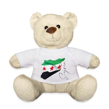 Syrien Flagge in der Syrien Landkarte EN - Teddy - Weiß - Vorne