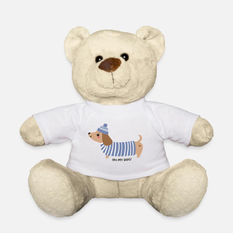 Oh mon chien ! - Rayures bleues - Nounours - blanc