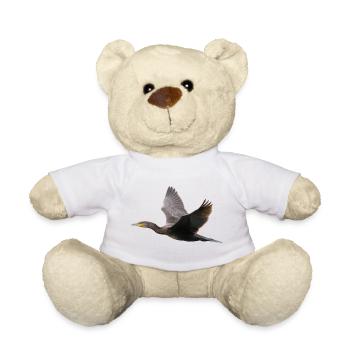 Cormorant in flight - Teddy Bear - white - Front