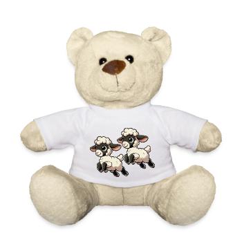 Lambs hopping black and white - Teddy Bear - white - Front