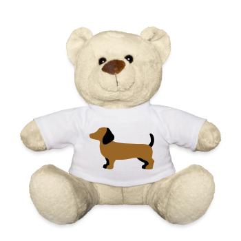 Dachshund Silhouette – Minimalist Dog Design - Teddy Bear - white - Front