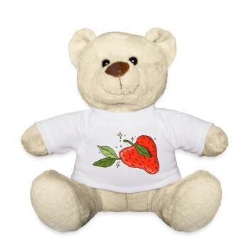 Herz-Erdbeere - Teddy - Weiß - Vorne