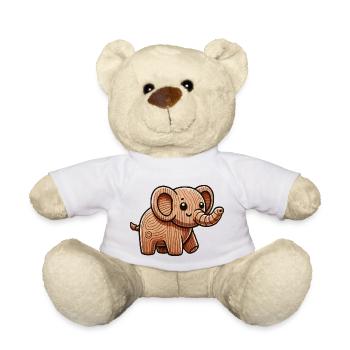 Eléphant en bois - Nounours - blanc - Devant
