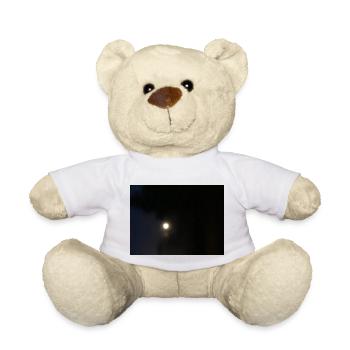 Moon in the middle of the night shines up in the pitch black of the night - Teddy Bear - white - Front