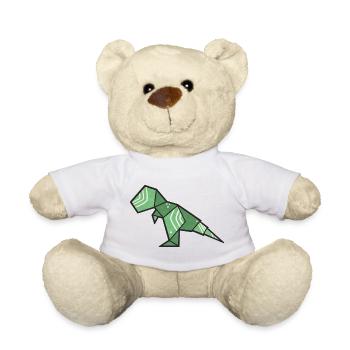 T-Rex Dino Origami Style - Teddy Bear - white - Front