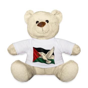 Colombe de paix & drapeau – Palestine libre - Nounours - blanc - Devant