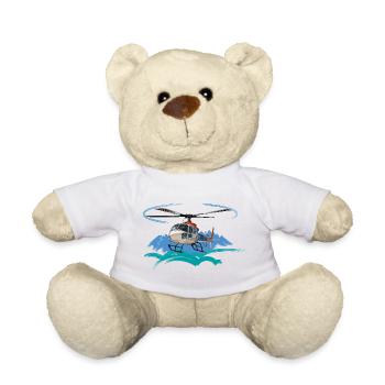 Hubschrauber im Anflug auf die Berge - Teddy - Weiß - Vorne