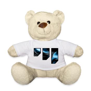 Fließendes Blau Schwarz Abstraktes Muster - Teddy - Weiß - Vorne