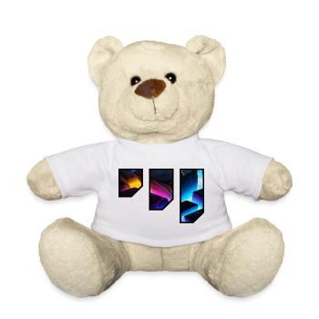 Vibrant Geometric Canyon Art - Teddy Bear - white - Front