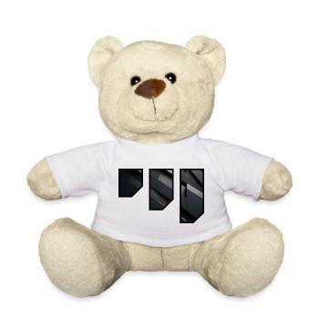 Geometric Dark Facade Pattern - Teddy Bear - white - Front