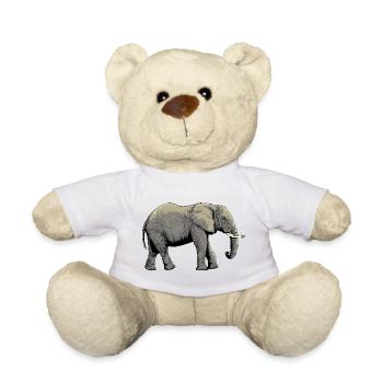 Individual elephant design - Teddy Bear - white - Front