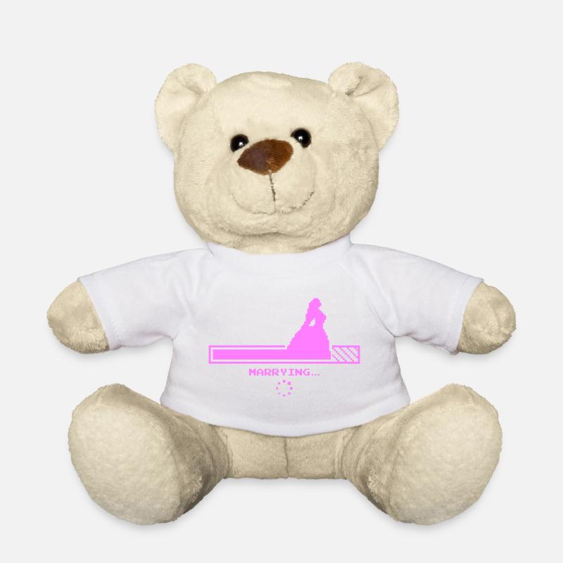 Wedding Countdown Design - Teddy Bear - white