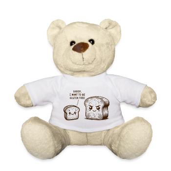 Daddy, I Want To Be Gluten Free Funny Bread Humour - Teddy Bear - white - Front