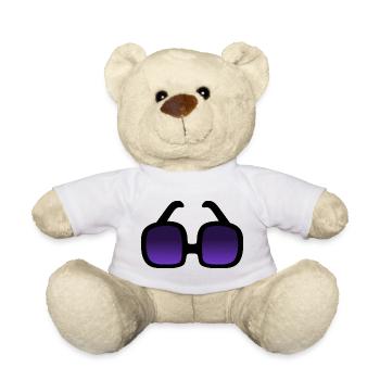 Gradient Purple Square Sunglasses Design - Teddy Bear - white - Front