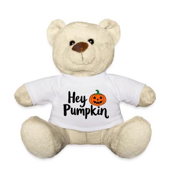 Hey Pumpkin Halloween-Spruch - Teddy - Weiß - Vorne