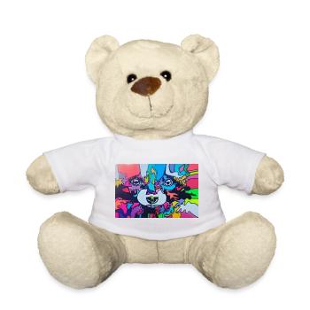 Colorful raccoon - Teddy Bear - white - Front