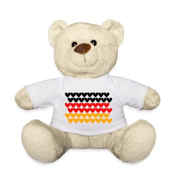 Germany Flag Heart Tile Design - Teddy Bear - white - Front