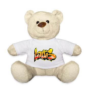 Louis Graffiti Gelb Rot - Teddy - Weiß - Vorne